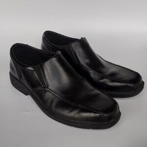 Nunn Bush Men's Size 9.5 M Black Slip-On Dress Shoes With Comfort Gel Sole